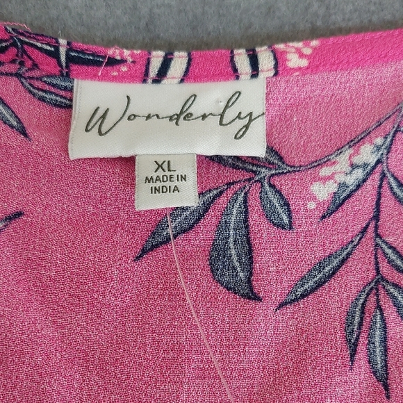 Wonderly Dotty Floral Twist-Front Tank Top Pink XL NWT - Picture 2 of 5